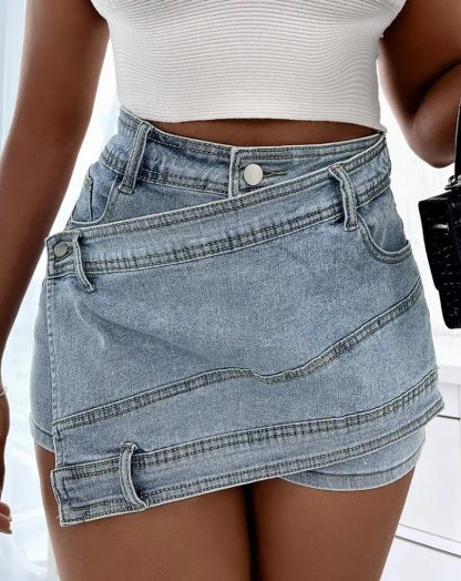 Elegant Daily Denim Skorts