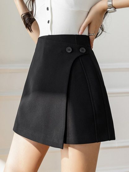 Chic Solid Color Skorts