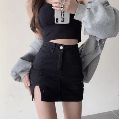 Denim Skort with Shorts - Image 5