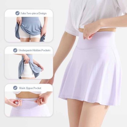 Fitness Skorts Zipper Skirt